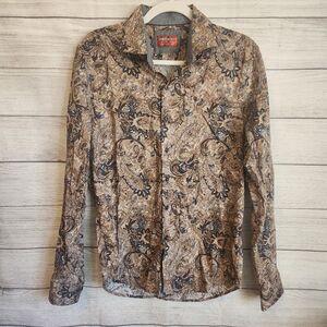 Consequence Small Paisley Button Up Shirt Boho Western Chic Top